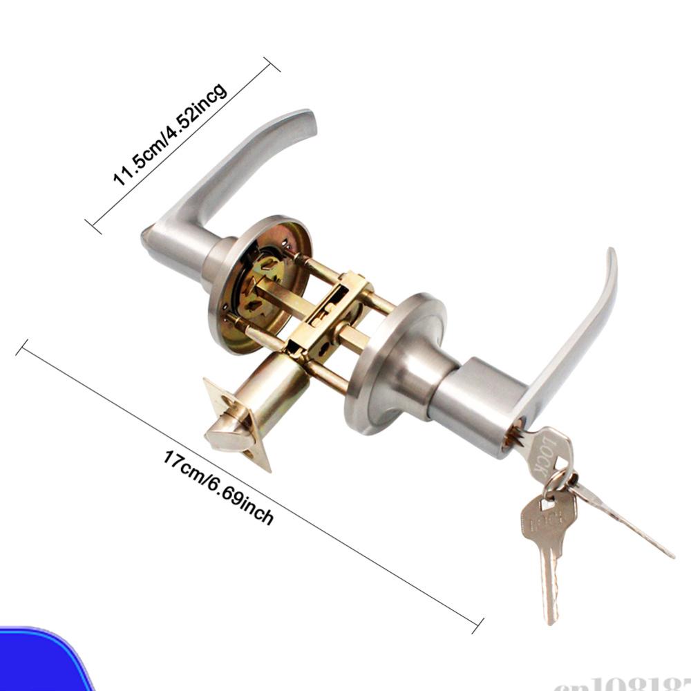 Door Knob Replacement - ロック式ドアハンドル ステンレス鋼製玄関ドアハンドル 室内レバーロック ドアノブ交換用 ホームオフィス用