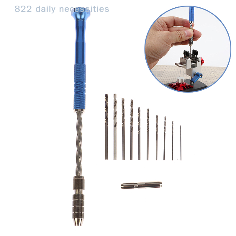 Home Improvement Center - ブルー拡張型半自動ハンドツイストドリルキット0.8-3mm DIYクラフトハンドドリルビットセットツール（家庭用）