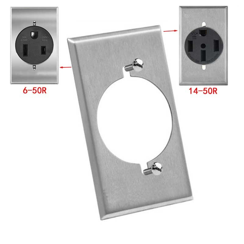 Electrical Outlet Cover - つや消しステンレス鋼製壁プレート丸穴電気コンセントカバー、米国規格6-30R/6-50R/14-30R/14-50R/TT-30 Rソケットカバー