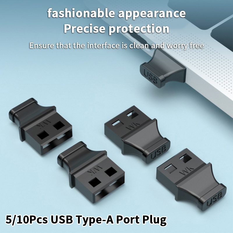 Electrical Outlet Cover - 5/10 個タイプ A USB ポートプラグハンドル付き防塵カバーラップトップコンピュータ用ソケットキャップ未使用インターフェース防塵プラグ