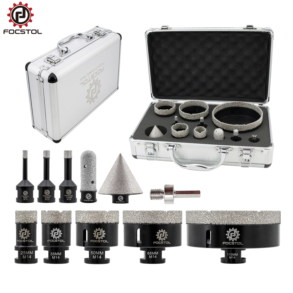 Home Improvement Center - FOCSTOL ダイヤモンドドリルビットキット 6-110mm タイルコアビット セラミック磁器フライス加工面取りホールソー ホームセンター用品