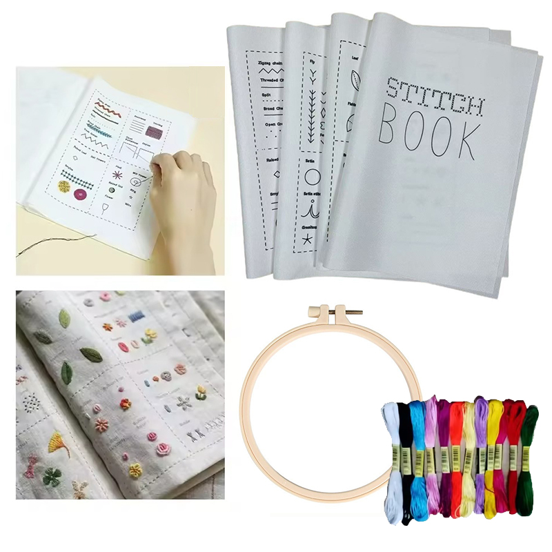 Home Improvement Books - 1 セット刺繍ステッチブック家庭練習スキル向上キット初心者に適した趣味愛好家 DIY 縫製ブッククラフトギフト ZYF