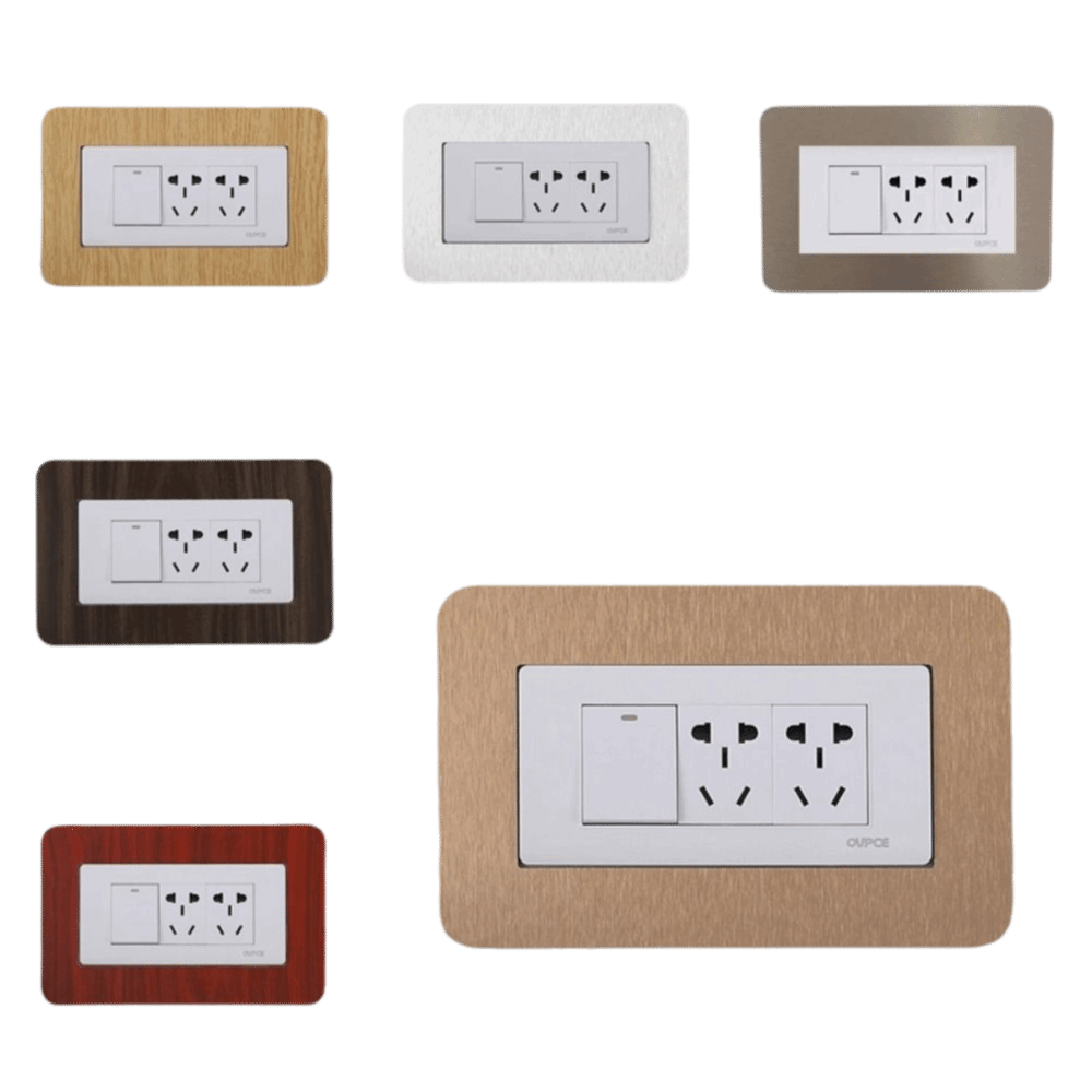 Electrical Outlet Cover - 樹脂製ライトスイッチステッカー 防汚・防塵アクリル壁飾り 穴あけ不要設置 ソリッドカラーデザイン ソケットフレームカバー