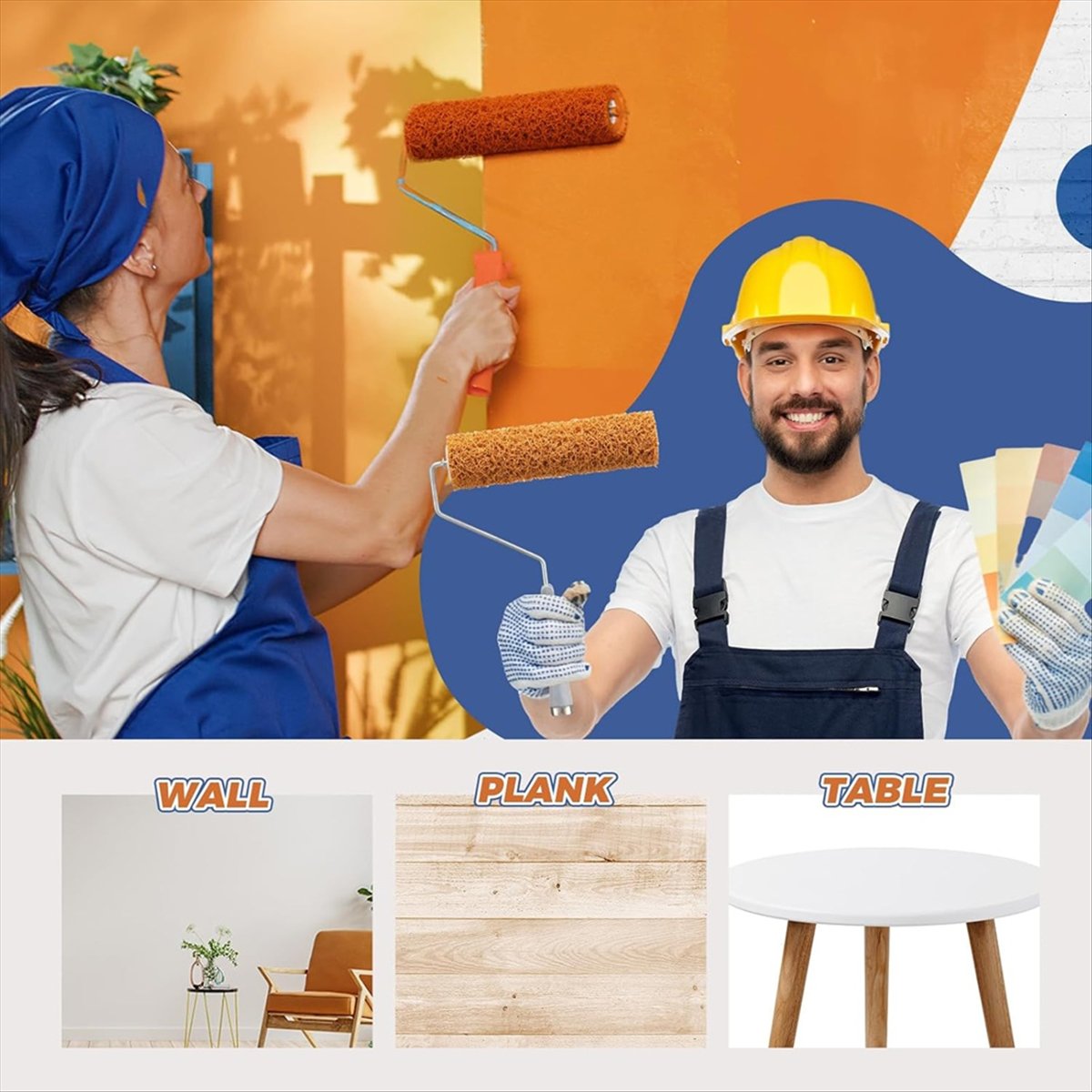 Home Improvement Sales - トップセール3個入りテクスチャードペイントローラーセット、9インチ小型テクスチャードローラー、壁天井塗装用、ホームインプルーブ用塗料用品