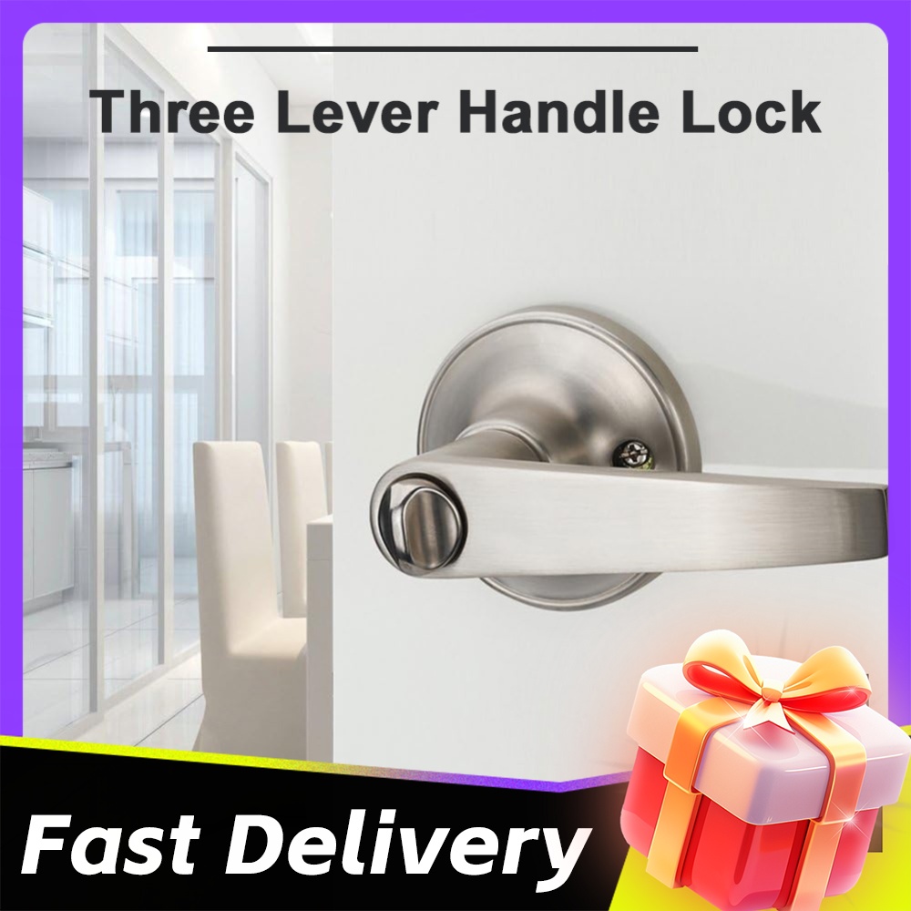 Door Knob Replacement - ドアレバーロック 3キー付き 玄関ドアハンドル ステンレス鋼 インテリアレバーロック ドアノブ交換用