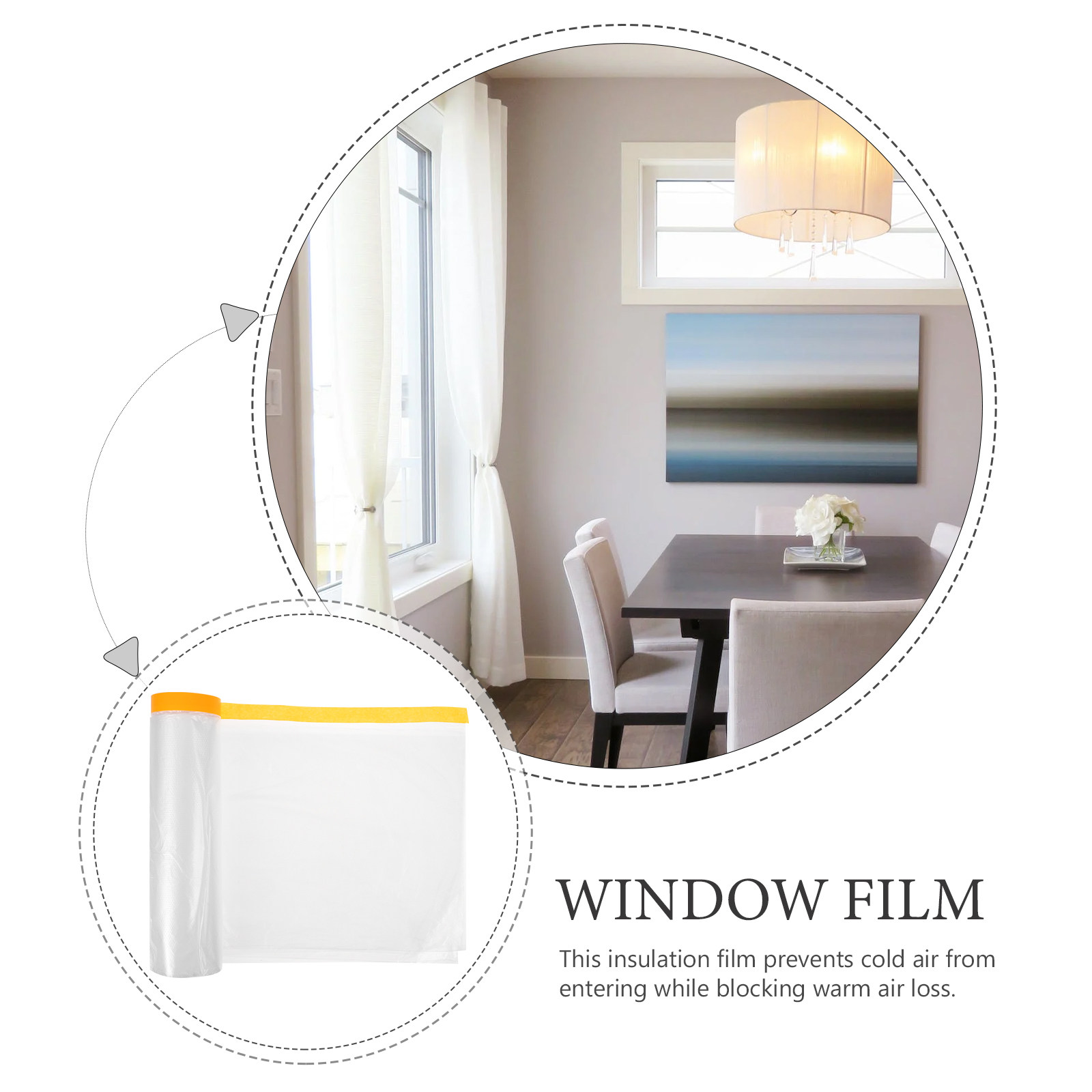 20 メートル窓防塵フィルム冬窓シーラープラスチックフィルム - Window Insulation Film のレビューと価格