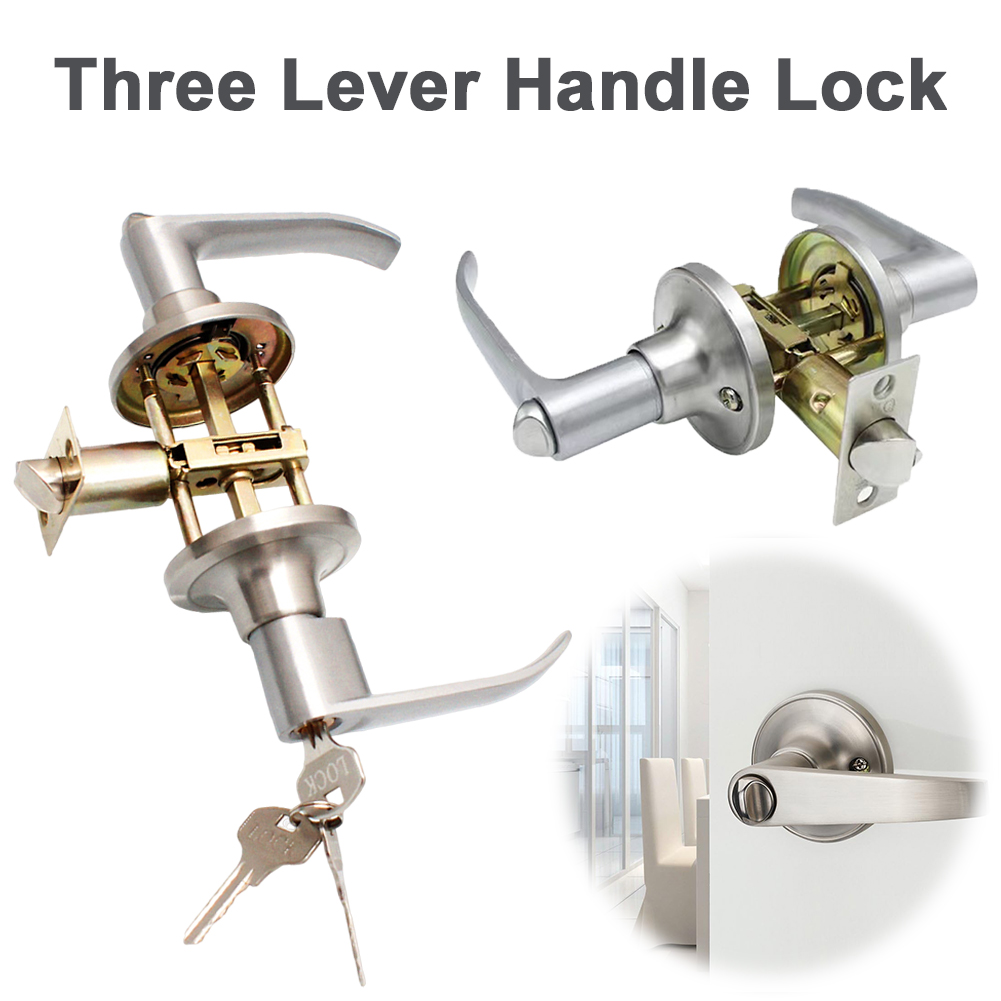 3キー付きロック式ドアハンドル 玄関ドアハンドル 室内レバー - Door Knob Replacement のレビューと価格