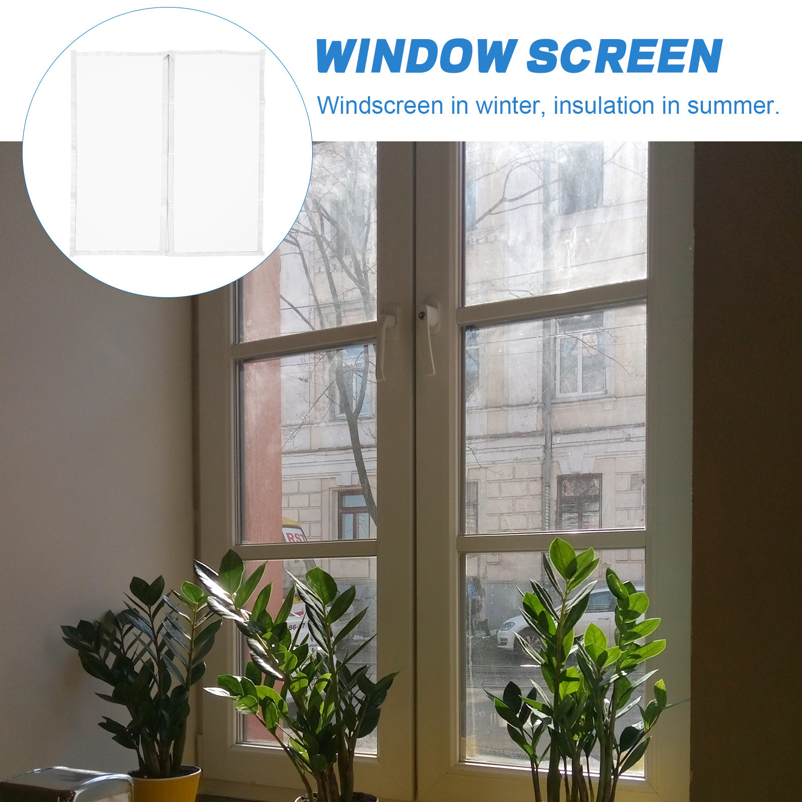 頑丈な冬用窓断熱フィルム、ジッパー付きで簡単開閉、防寒断熱、 - Window Insulation Film のレビューと価格